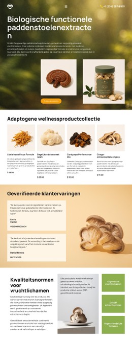Biologische Paddenstoelen En Hun Welzijn CSS-Rastersjabloon