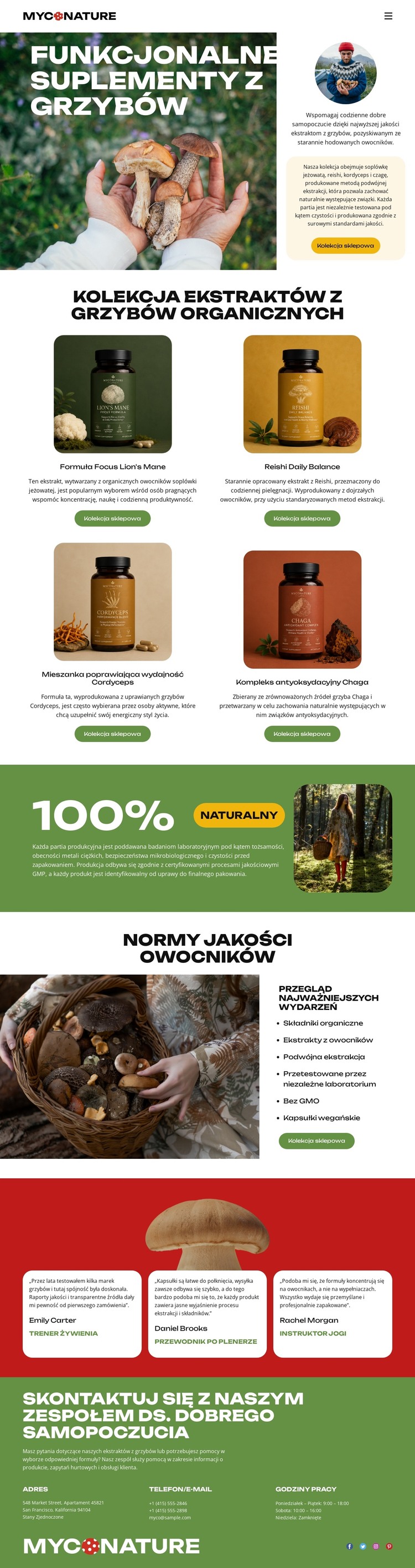 Organiczne grzyby Szablon HTML
