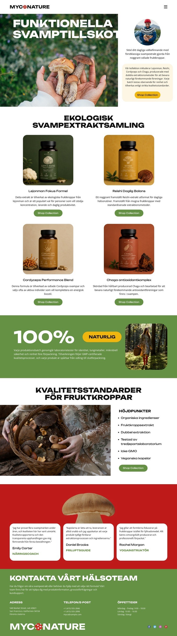 Organisk svamp HTML-mall