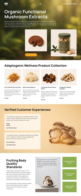 Organic Mushroom Wellness - Professionally Designed
