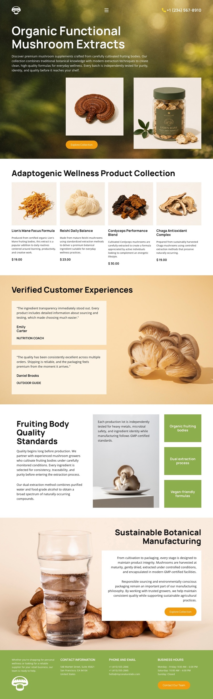 Organic Mushroom Wellness Template