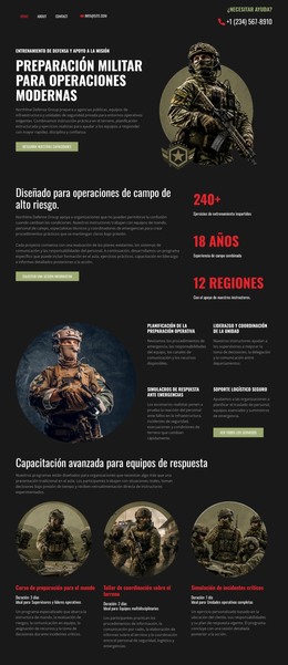 Página HTML Para Defensa Militar Moderna