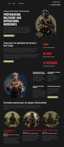 Superbe Modèle D'Une Page Pour Défense Militaire Moderne