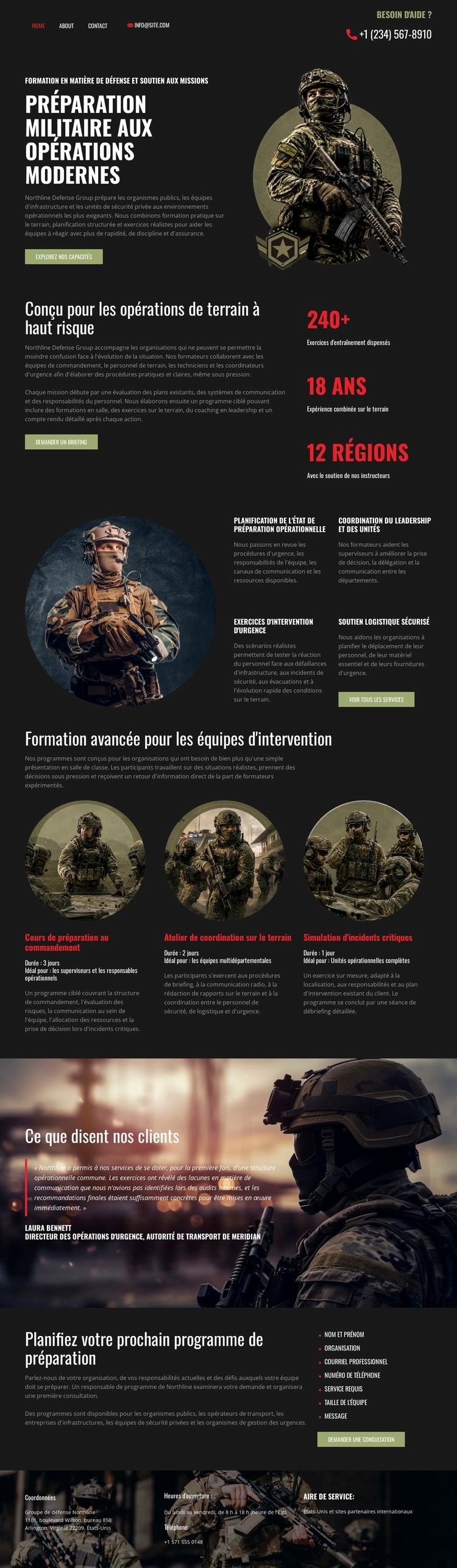 Défense militaire moderne Modèle d'une page