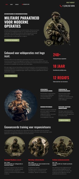 Pagina-HTML Voor Moderne Militaire Verdediging