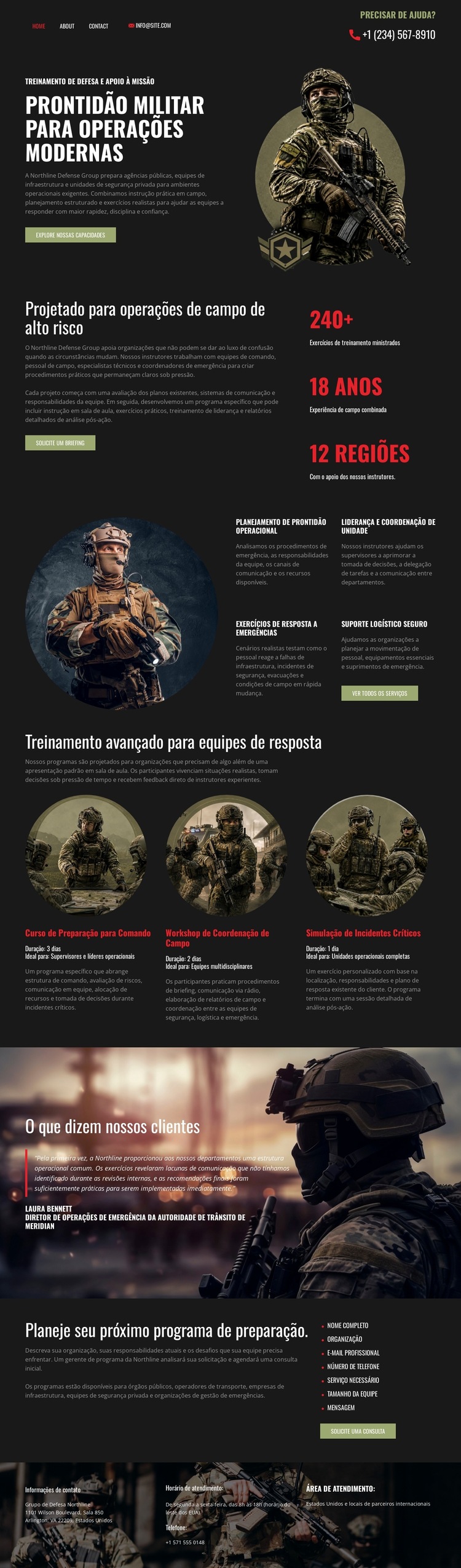 Defesa Militar Moderna Modelo de site