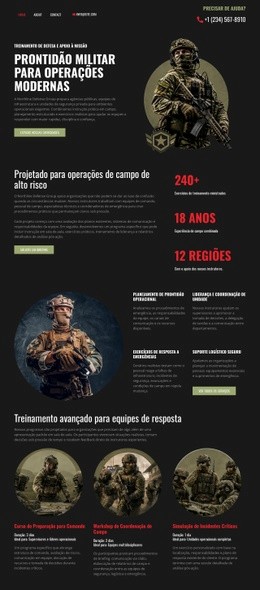 Página De Destino Premium Para Defesa Militar Moderna