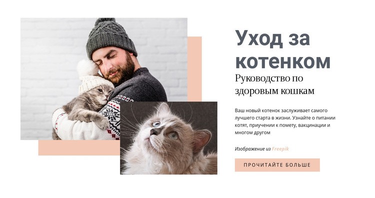 Уход за кошкой CSS шаблон