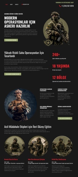 Modern Askeri Savunma Için Bir Sayfa Şablonu