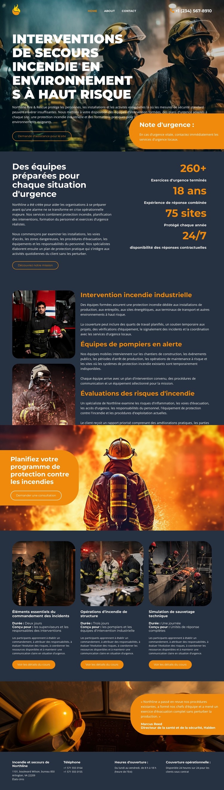 Service d'incendie moderne Modèle HTML