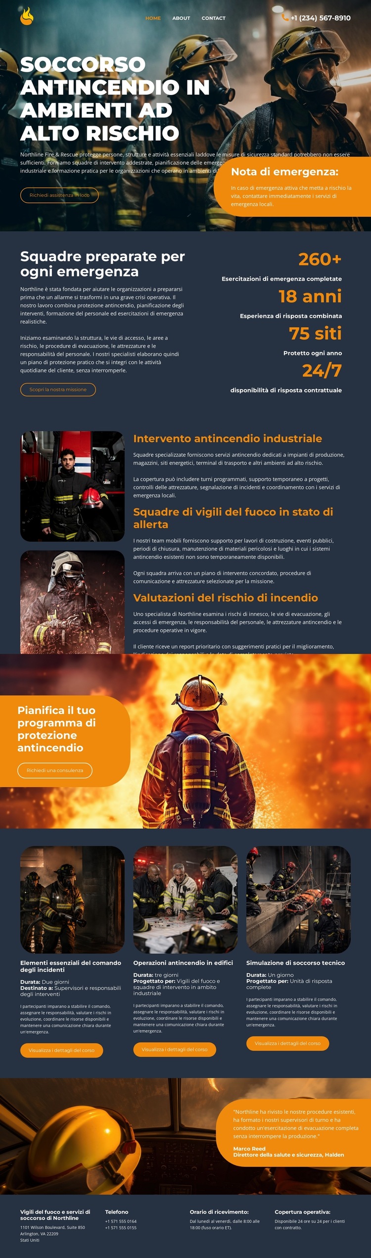 Vigili del fuoco moderni Modello di sito Web