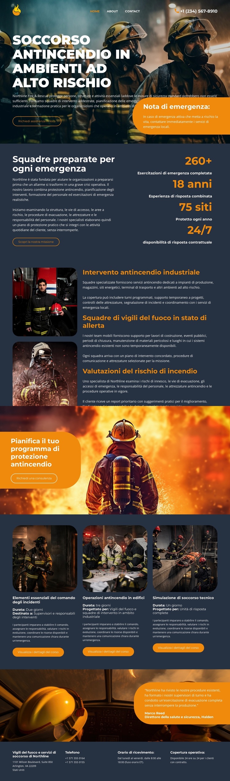 Vigili del fuoco moderni Tema WordPress