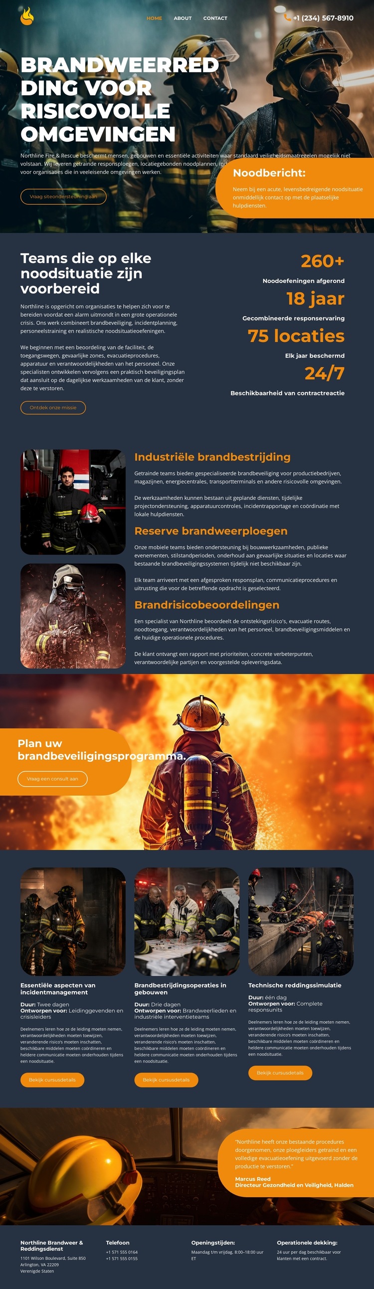 Moderne brandweer Website sjabloon