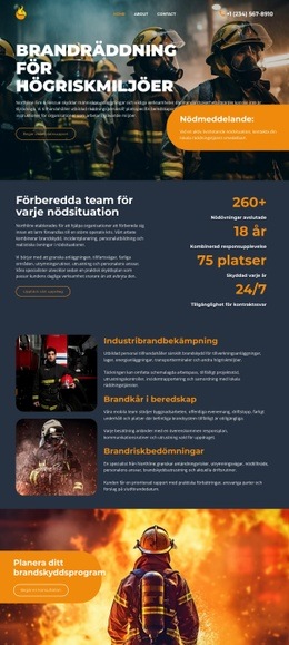 Modern Brandkår - HTML-Webbsidesmall