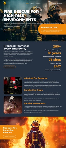 Responsive Web Template For Modern Fire Department