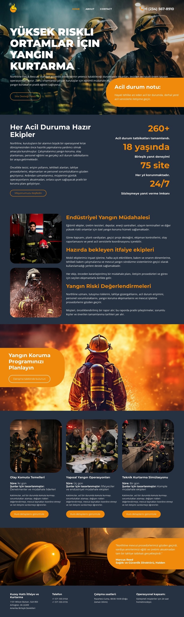 Modern İtfaiye Departmanı Web Sitesi Şablonu