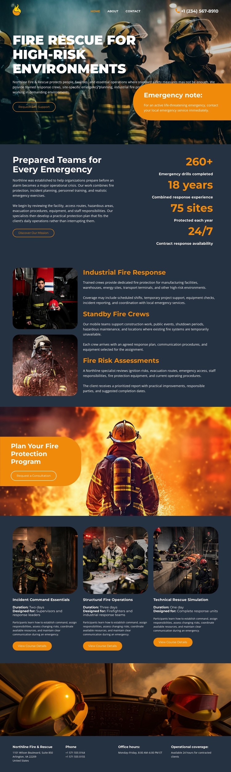 Modern Fire Department Website Mockup