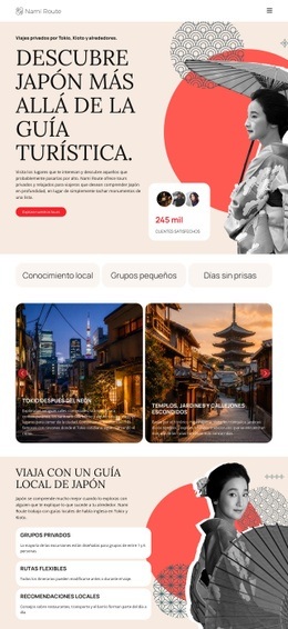 Guía De Viaje De Japón: Plantilla De Página HTML5