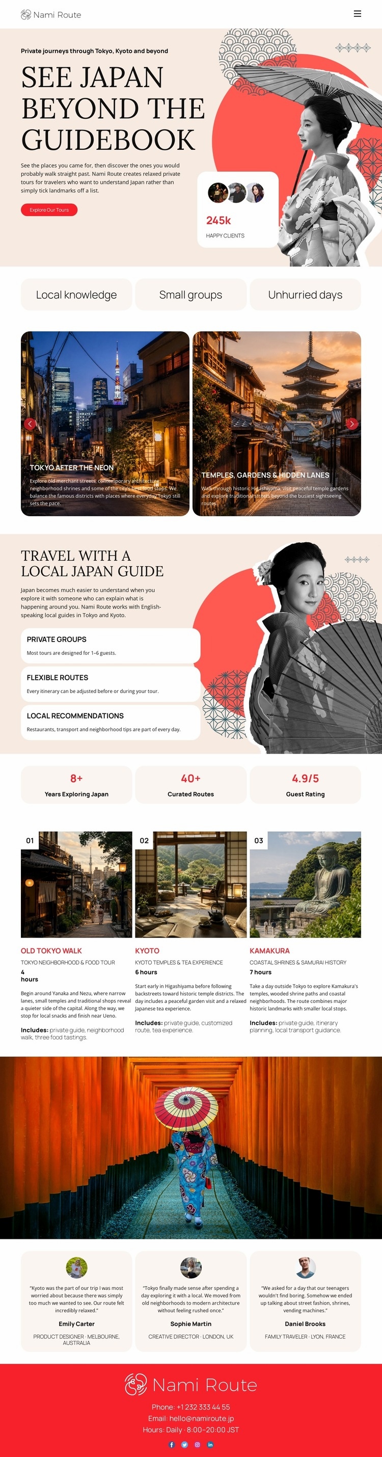 Japan Travel Guide Web Page Design