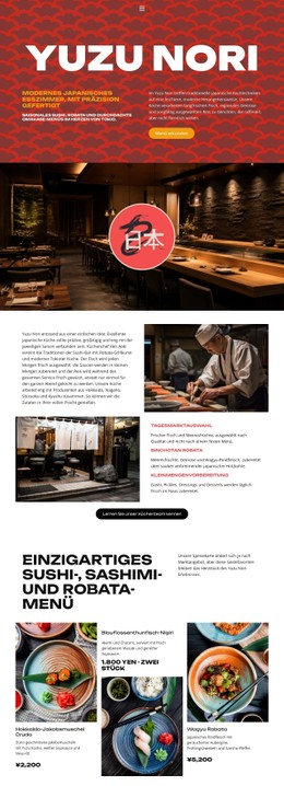 Modernes Japanisches Restaurant Kostenlose CSS-Website-Vorlage