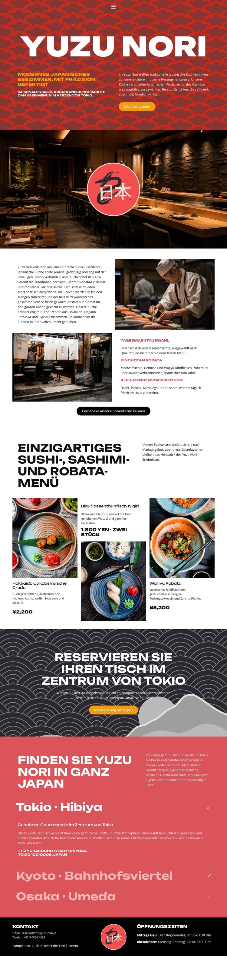 Modernes japanisches Restaurant CSS-Vorlage