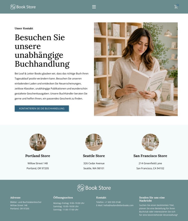 Kreativer Buchladen HTML-Vorlage