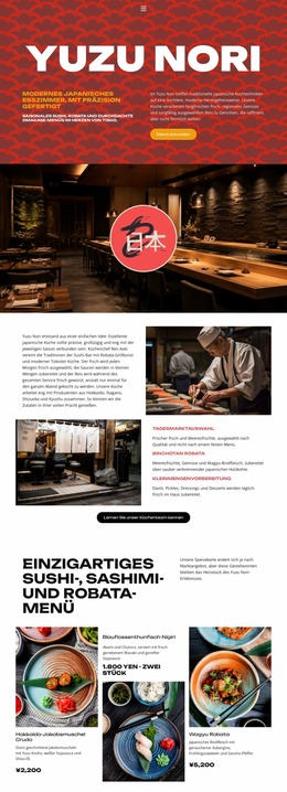 Modernes Japanisches Restaurant – Joomla-Template Kostenlos Responsive