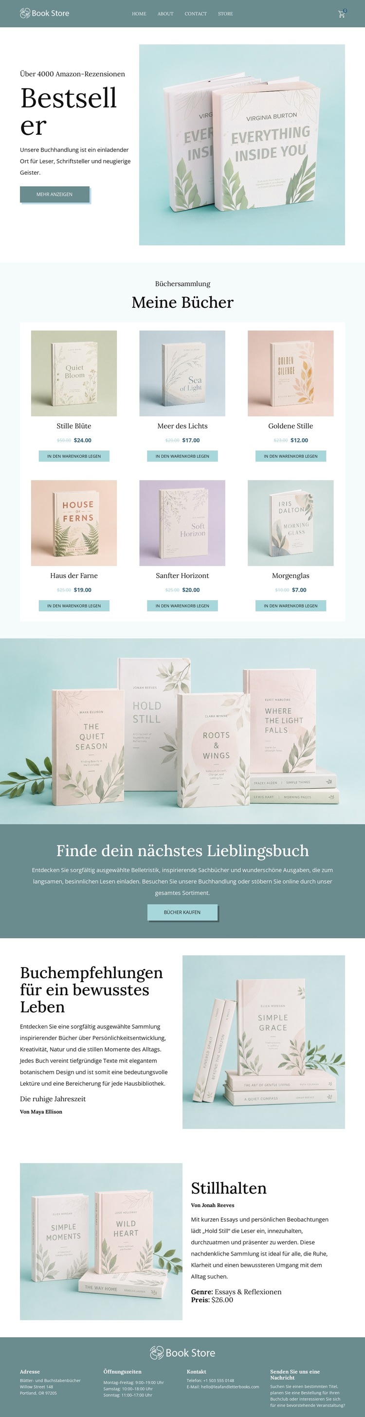 Unabhängiger Online-Buchladen Website-Vorlage