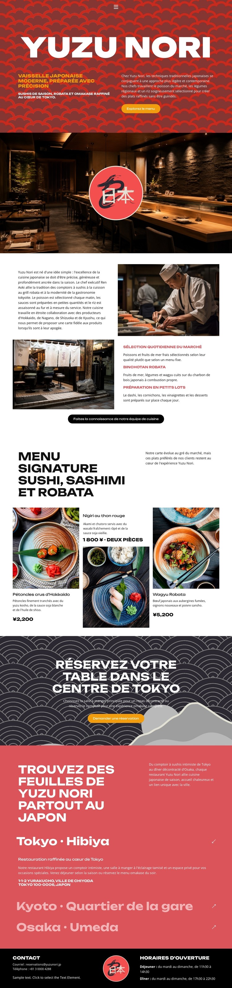 Restaurant japonais moderne Modèle CSS