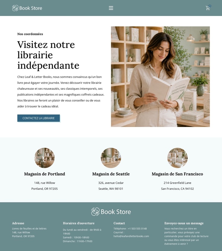 Librairie créative Modèle de site Web