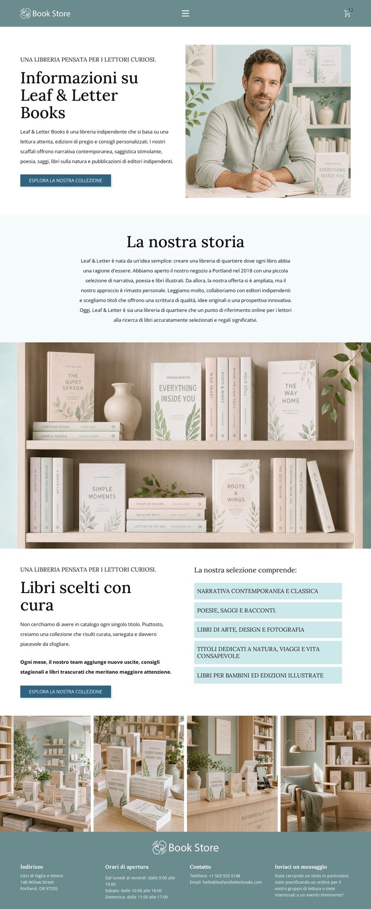 Libreria moderna Modello di sito Web