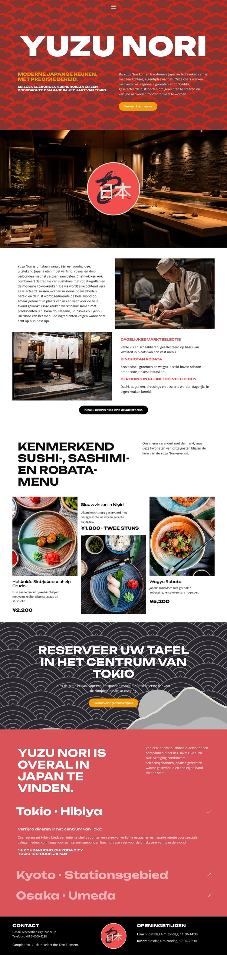 Modern Japans restaurant WordPress-thema