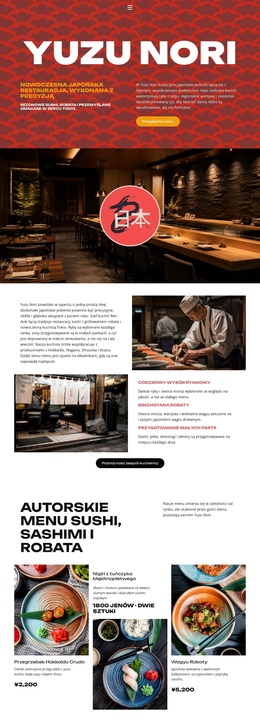 Nowoczesna Japońska Restauracja – Motyw WordPressa