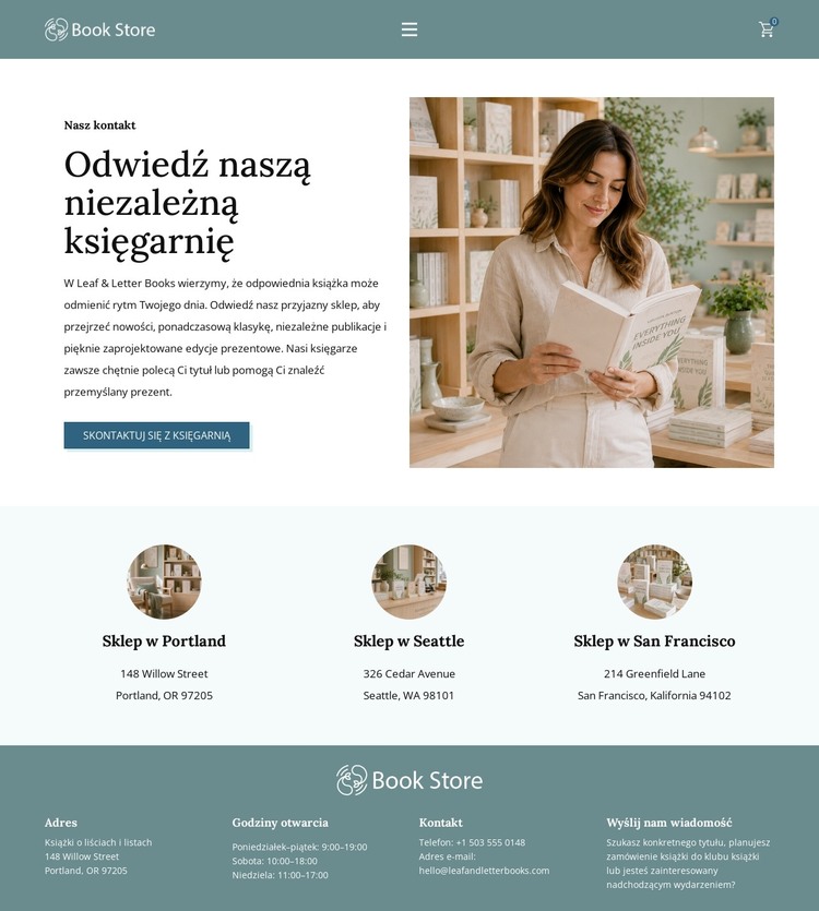 Kreatywna księgarnia Szablon HTML