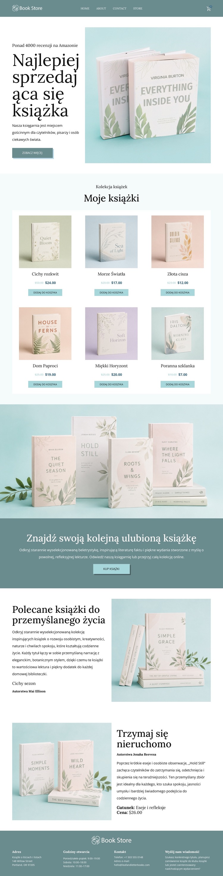 Niezależny sklep internetowy z książkami Szablon witryny sieci Web
