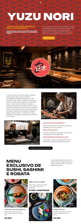 Restaurante Japonês Moderno - Download Do Modelo De Site