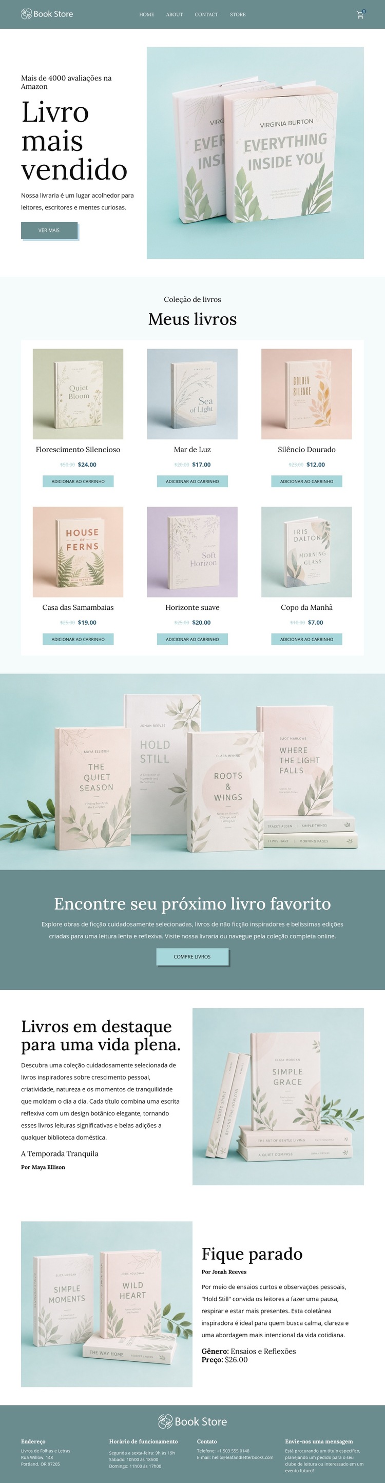 Livraria Independente Loja Online Modelo de site