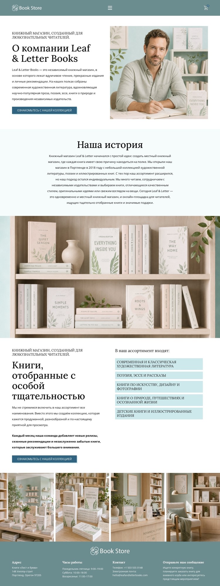 Современный книжный магазин CSS шаблон