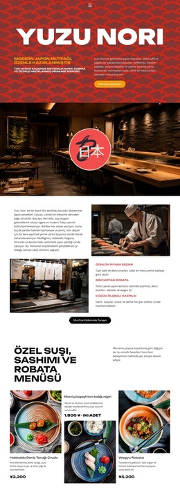 Modern Japon Restoranı - Web Sitesi Şablonunu Indirme