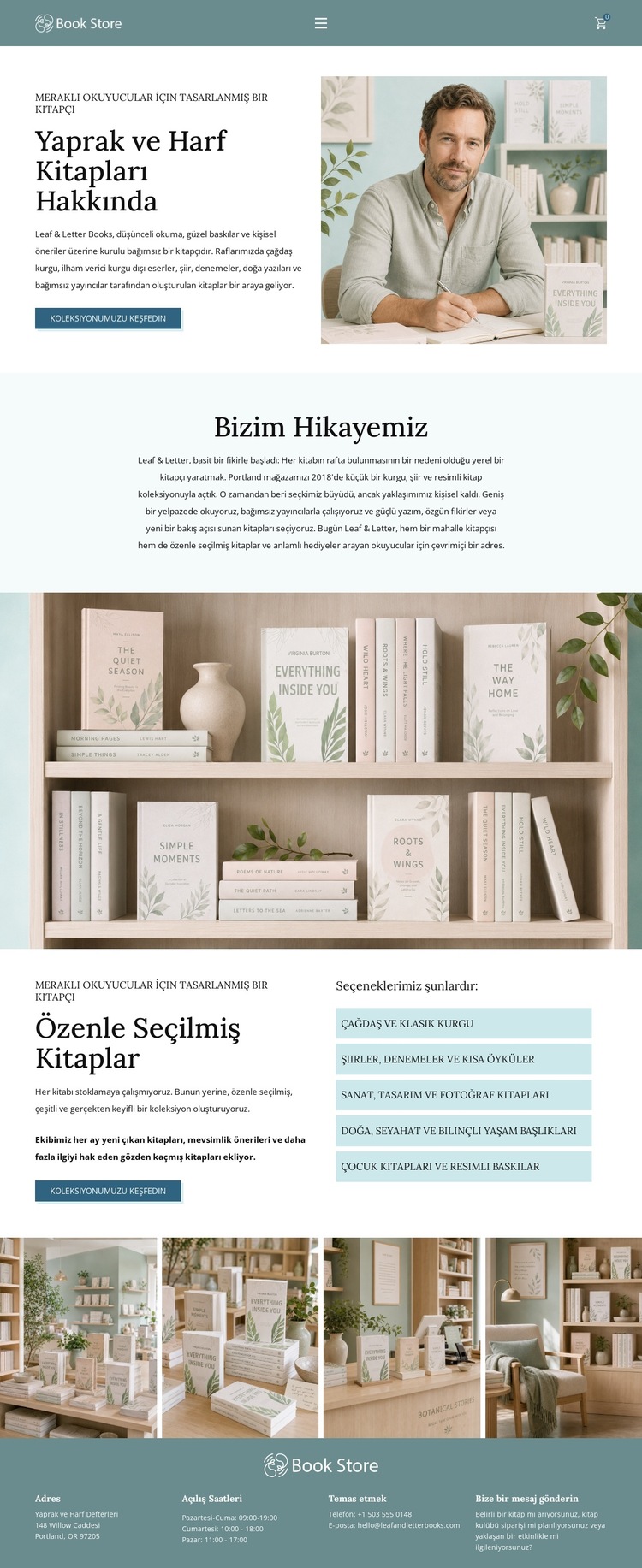 Modern Kitapçı Web Sitesi Şablonu