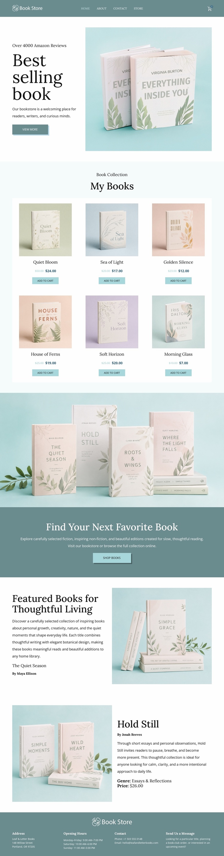 Independent Bookshop Online Store Website Template