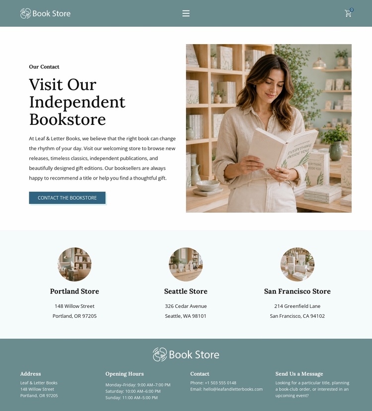 Creative Bookstore Website Template