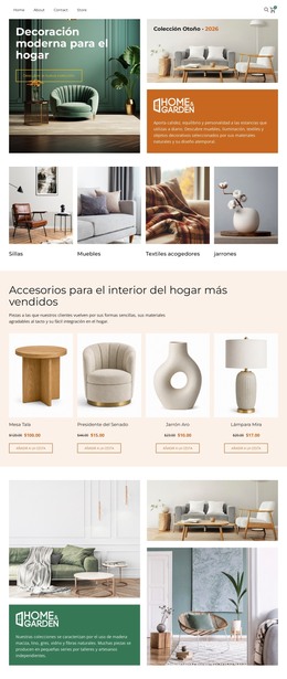 Muebles Y Decoración Minimalista Para El Hogar Plantilla HTML