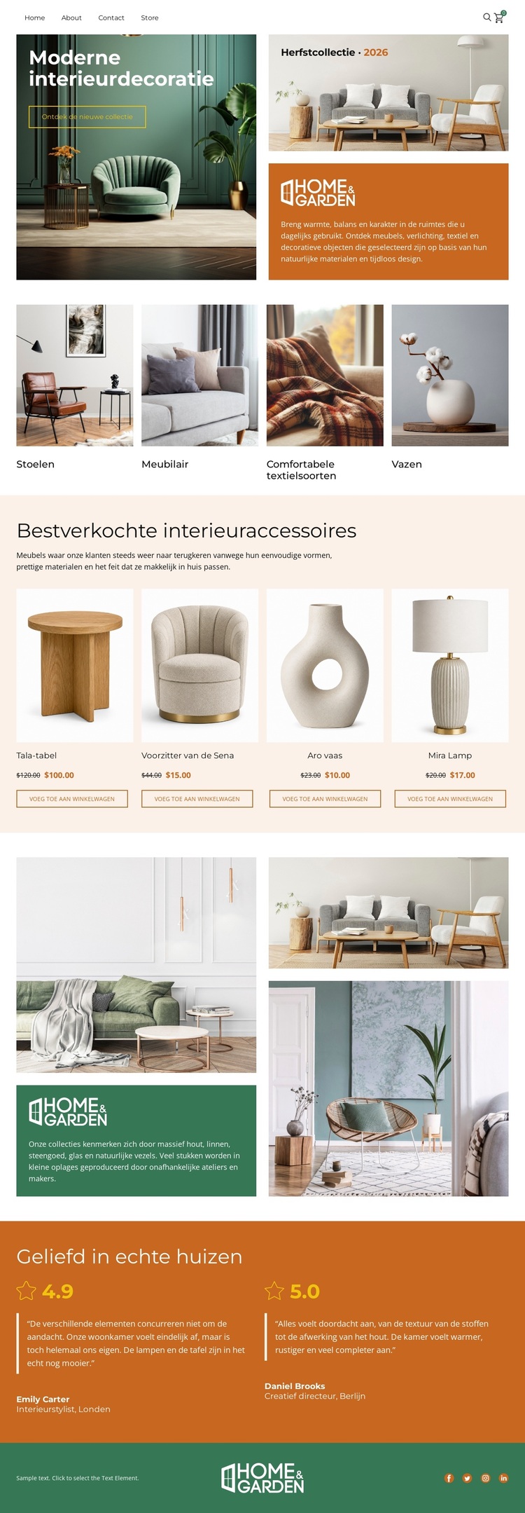 Minimalistische meubels voor thuisdecoratie WordPress-thema