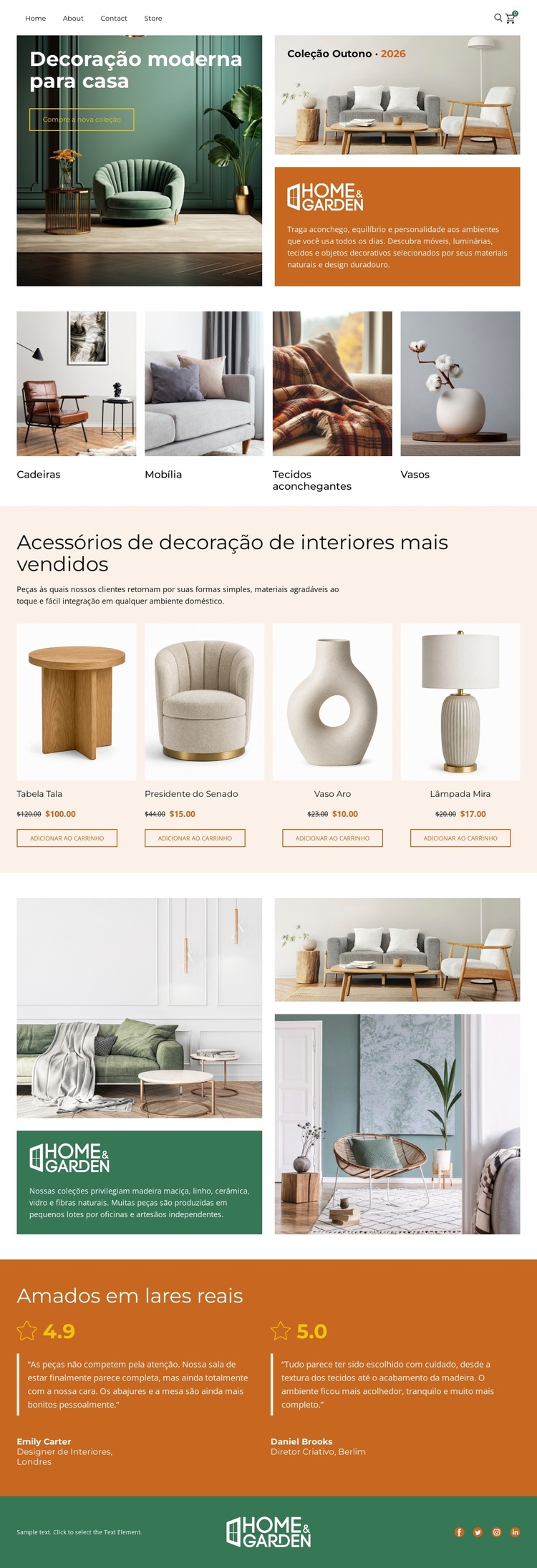 Móveis minimalistas para decoração de casa Tema WordPress