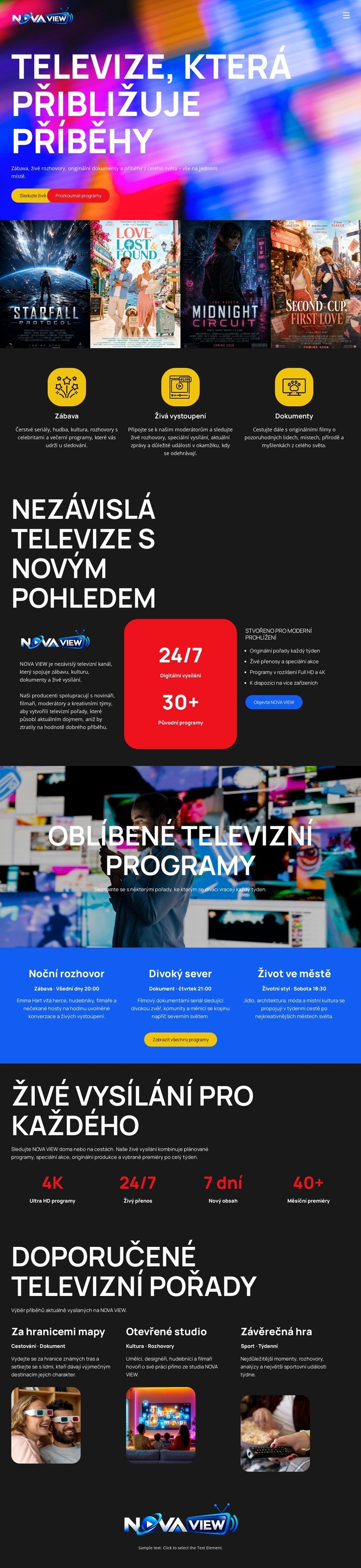 Moderní televizní kanál Šablona