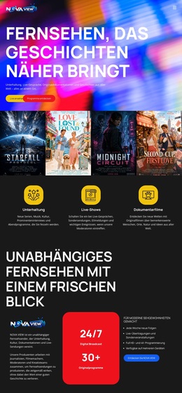 Moderner Fernsehkanal – WordPress-Vorlage