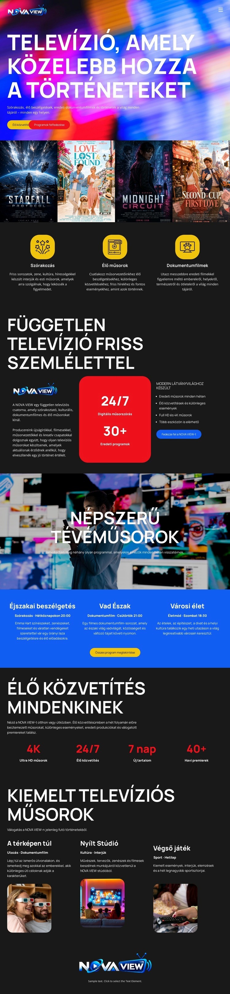 Modern televíziós csatorna Weboldal sablon