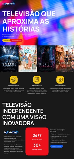 Canal De Televisão Moderno – Modelo De Site Responsivo