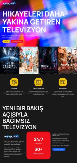 Modern Televizyon Kanalı Web Sitesi Şablonları